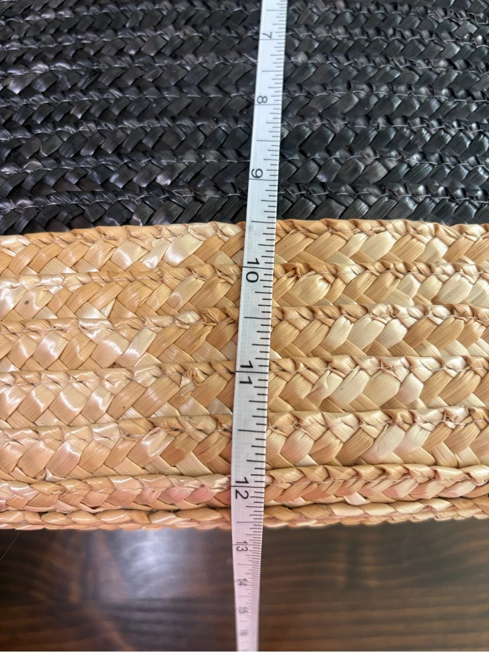 Torresella Wines Woven Raffia/Straw Promotional Beach Tote Bag - Black & Natural